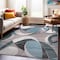 World Rug Gallery Modern Geometric Circular Harmony Non Shedding Soft Area Rug 5' x 7' Blue 393BLUE5x7 - alternate 1